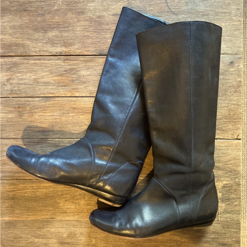 Rachel Comey flat black leather boots